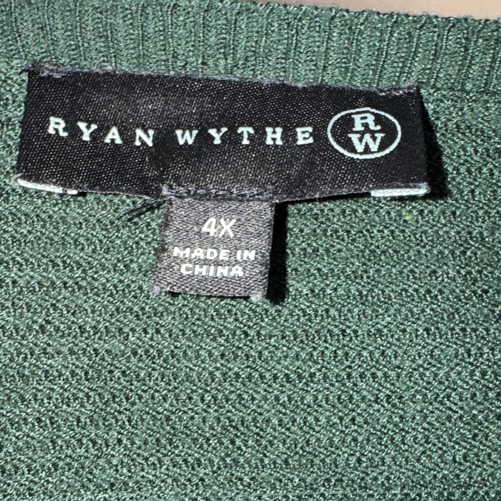 Elegant Ryan Wythe Forest Green Textured Sharkbite Sweater 4X Cozy & Warm - Picture 5 of 7
